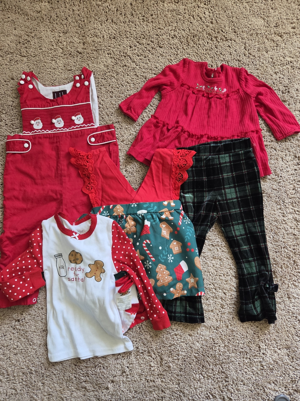 Baby girl christmas bundle 12 months 12-18 months flare velvet pants Holiday